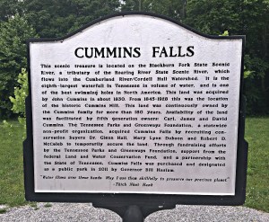 Sign at Cummins Falls