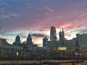 Philadelphia city view at night