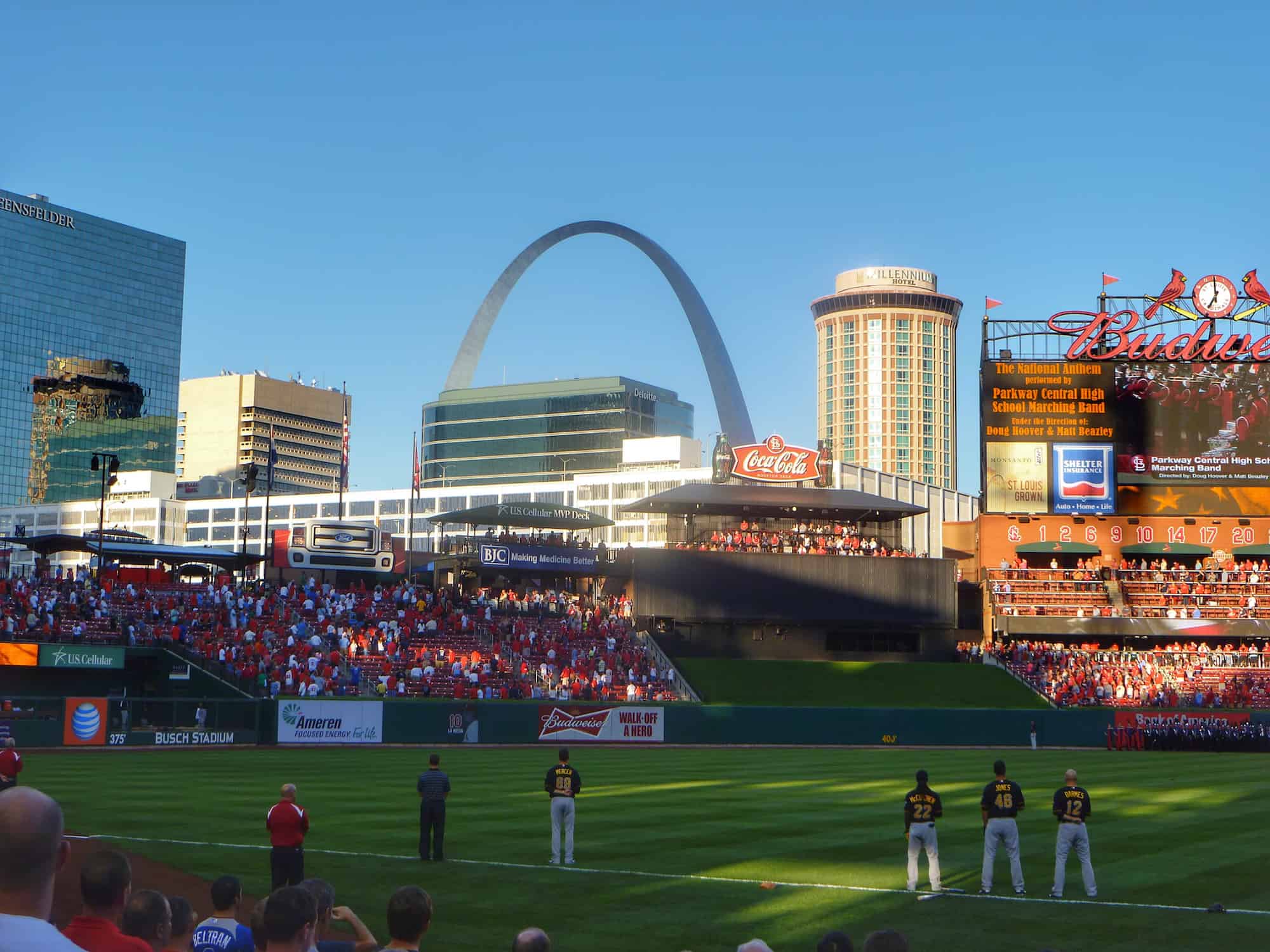 Arch view from Cardinals stadium